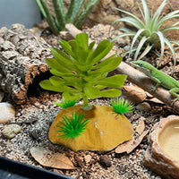 Realistic Fake Plants with Weighted Base, Snake Accessories for Vivarium, Aquatic Aquarium and Lush Terrarium Decor