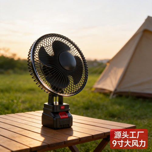 9 Inch Rechargeable Lithium Battery Camping Fan with Long Battery Life