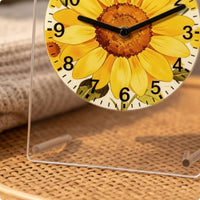 Silent Desk Clock Decorative Flower Clock Easy Reading Home Decor for Parents