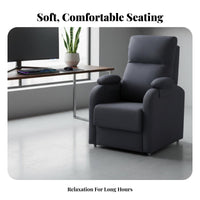 Fabric Recliner with Footrest Reclinable Gaming Seat Headrest Pillow Support for Internet Cafe