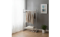 Heavy Duty Double Rod Clothes Rack Space-Saving Double Rod Clothing Rack Long-Lasting Furniture Stable for Laundry Room