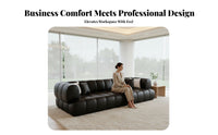 Straight-Line Settee with Metal Legs Light Luxury Aesthetic Office Couch Modern Design Commercial Furnishing for Interior Designers, Reception Area