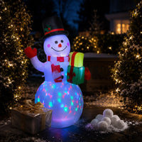 Inflatable Snowman with Lights Built-in LED Light Christmas Snowman Inflatable Holiday Decor Illuminated Bright for Yard, Garden