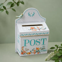 Iron Wall Mailbox Easy to Install Embossed Mailbox Rust Resistant Decorative Post Box for Entrance, Garden