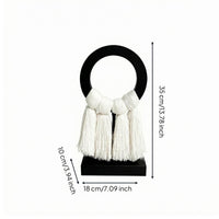 Tassel Hoop Decor Minimalist Abstract Tabletop Decor Linen Freestanding Display Ornament for Entryway