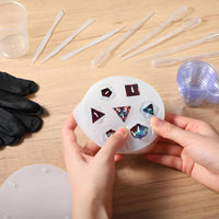 Resin Dice Casting Form Kit Geometric Dice Casting Form with Inserts Easy to Clean for Crafters