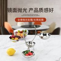 KTV多层不锈钢小吃架 酒店水果盘小吃碟 创意果碟多用不锈钢味碟