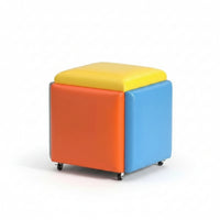 Padded Cube Stool Square Folding Stool Compact for Side Table