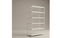 Rust-Resistant Six-Tier Storage Rack Easy-to-Clean Steel Shelving Unit Tall Bookcase with X-Brace Sturdy for Living Room, Kitchen, Balcony