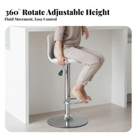 Adjustable Swivel Stool with Backrest Modern Design Bar Chair Stable Round Base