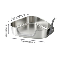 Stainless Steel Litter Box Rust-Resistant Pet Supply Non-Slip for Home