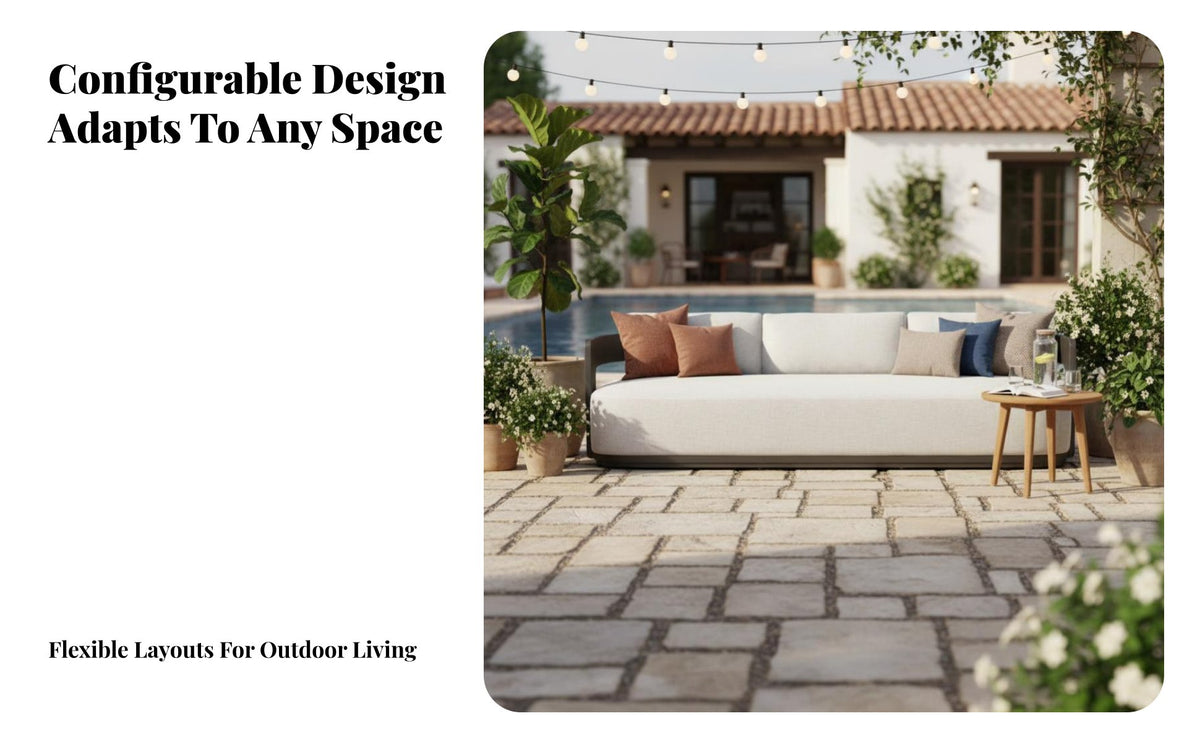 Sofa, Armchair, and Coffee Table Combo Nordic Design Outdoor Furniture Weather-Resistant Patio Seating for Homeowners, Families, Garden, Balcony, Deck