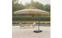 Square Patio Umbrella Water-Fillable Umbrella with Wheeled Base for Courtyard, Balcony, Garden