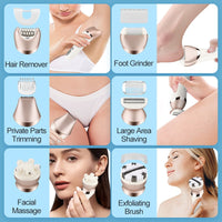 6-in-1 Electric Hair Trimmer for Women, Body Groomer, USB Charging