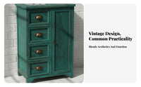 Bedside End Table Mediterranean Look 2-Door Nightstand with Drawer Vintage design sturdy Construction for Apartment Dwellers