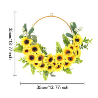 Artificial Floral Sun Wreath All Season Floral Entryway Wreath Crafted Home Decoration