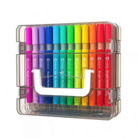36 Pieces Fine Soft Tips Acrylic Marker Set Direct-Liquid 36-Piece Marker Set Layered Organizer Sketch Pens Rounded Barrels for Drawing, Coloring
