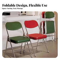 Upholstered Folding Chair Retro Design Padded Metal Folding Chair