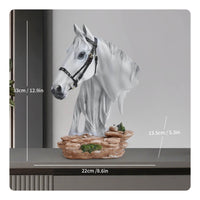 Resin Horse Head Ornament Realistic Room Decoration Metallic-Finish Accents