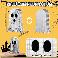Disco Ghost Halloween Decoration - Silver Foam Ornament