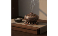 Metal Aromatic Resin Burner Burner with Lid Perfect Gift Alloy Coil Aromatic Resin Burner Holder Antique Censer Promotes