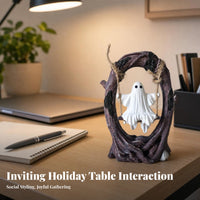Playful Spirit Figurine with Tree Seat