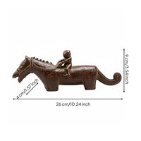 Horse Equestrian Statue Vintage Equestrian Figurine Artistic Sculpture for Model Room, Tabletop