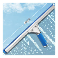 Window Glass Cleaning Squeegee Ribbed Grip Stainless Steel Squeegee Rust-Resistant Home Cleaning Tool