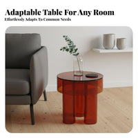 Round Acrylic Side Table Lightweight Nightstand adaptable for Office, Homeowners