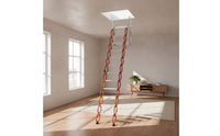 Wall-Attached Attic Ladder Space-Saving Attic Ladder with Handrails Anti-Slip Wall-Attached Loft Steps for Homeowners, Builders, Garage