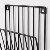 Metal Wall Hanging Basket, 2 Pack Kitchen Storage Rack, Automatic Vertical Organiser for Small Flats, Space Saving Wire Wall Shelf
