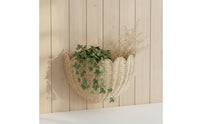 Half-Round Scalloped Wall Basket Space-Saving Wall-Mounted Storage Basket Decorative Rustic for Entryway