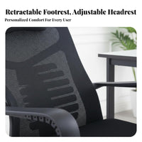 Reclining Mesh Chair with Footrest 360-Degree rotating for Study, Students, enthusiasts