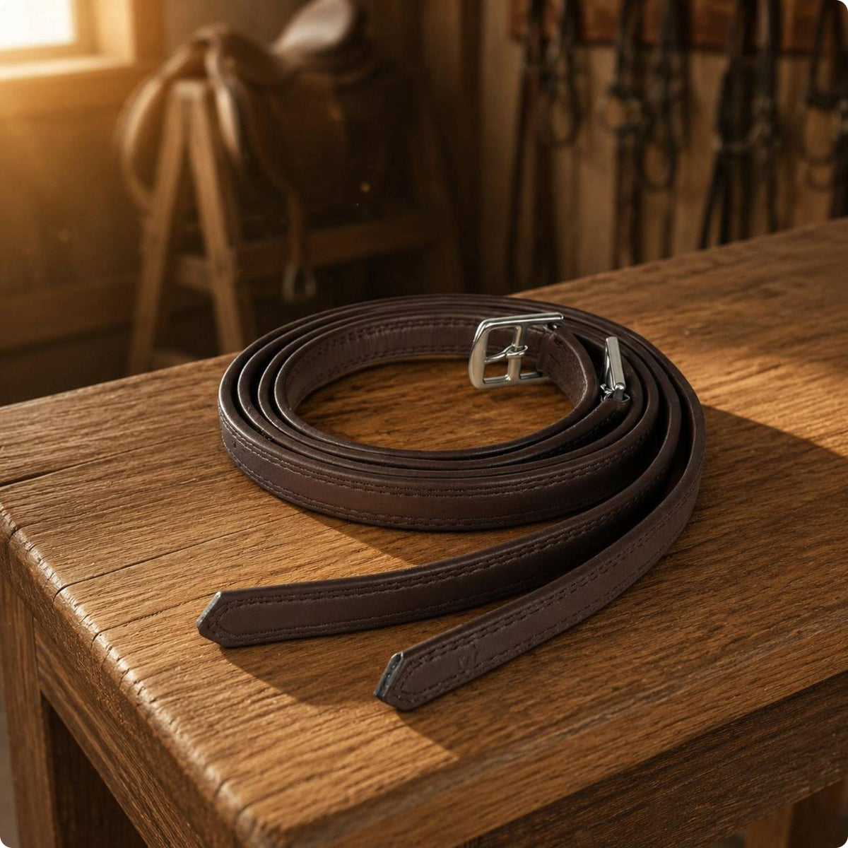Stirrup Leathers Super-Fiber Equestrian Straps Metal Buckle