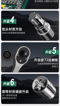 德国精装进口胜汽修工具套装棘轮套筒扳手汽车维修组合修
