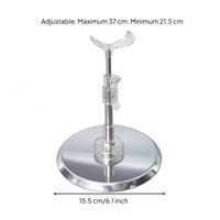Stainless Steel Upright Doll Holder Clear Base Adjustable Doll Stand Transparent