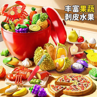 Fruit Cutting Toy Set with Peelable Fruits for Kids