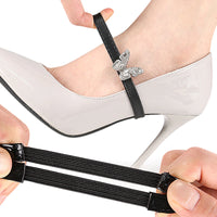 Women's Butterfly and Flower Shoe Straps for High Heels, Sandals, Anti-Slip, No Installation, Fixed One-Strap
