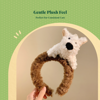 Plush Cartoon Dog Headband, Soft Furry Hairband for Girls