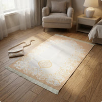 Jacquard Prayer Mat Easy to Stow-Away Folding Prayer Mat Reusable for Mosque
