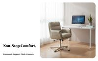 Armless Rolling Task Chair Padded pad Desk Seat Ergonomic Design 360-Degree rotate for Students, Adults, Study Room, Bedroom
