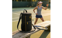 Structured Tennis Ball Bag with Shoulder Strap Handsunrestricted Cylindrical Sports Bag with Pockets Lightweight Versatile for Coaches