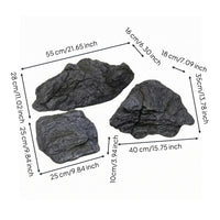 3 Pieces Artificial Landscape Rock Irregular Faux Stone Ornament Lightweight Garden Decor