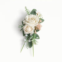 Artificial Rose Boutonniere Faux Boutonniere with Clip Elegant for Groomsmen