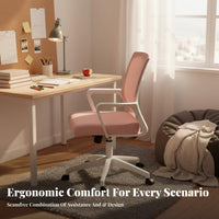 Height Adjustable Mesh posterior rotating Chair Ergonomic Design Office Furniture effortless Rolling Casters Task Seat with Armrests for Students, Home Workers, Study Room, Bedroom