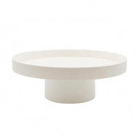 Round Tabletop Tray Shallow Pedestal Tray Minimalist for Table Surface, Entryway