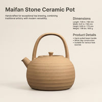 Maifan Stone Teapot with Candle Stove - New Chinese Style