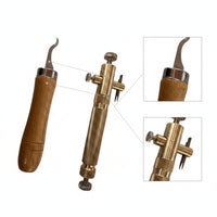 2 Pieces Purfling Cutter Precision Violin Inlay Knife Adjustable Luthier Knife with Wooden Handle for Luthiers