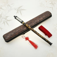 Vertical-Blown Bawu Detachable Bawu Flute Two-Section Flute with Storage Bag Carved for Beginners, Students, Musicians, Practice, Performance