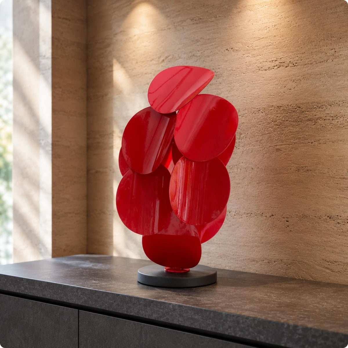 Stacked Leaf Sculpture Tabletop Interior Accessory 3D Design